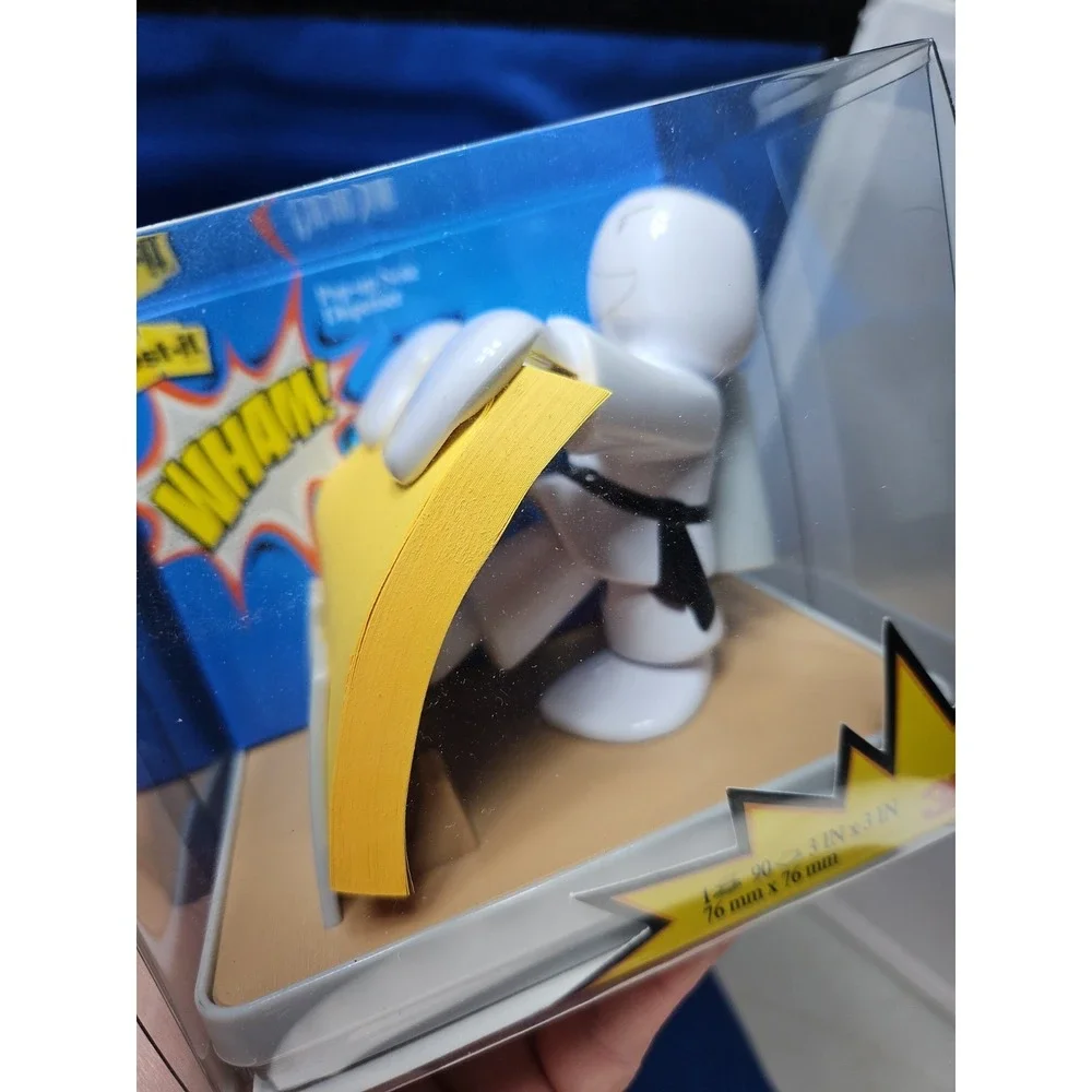 Post It Note Dispenser Karate Martial Arts WHAM! Whimsical Man w/Pen Holder New